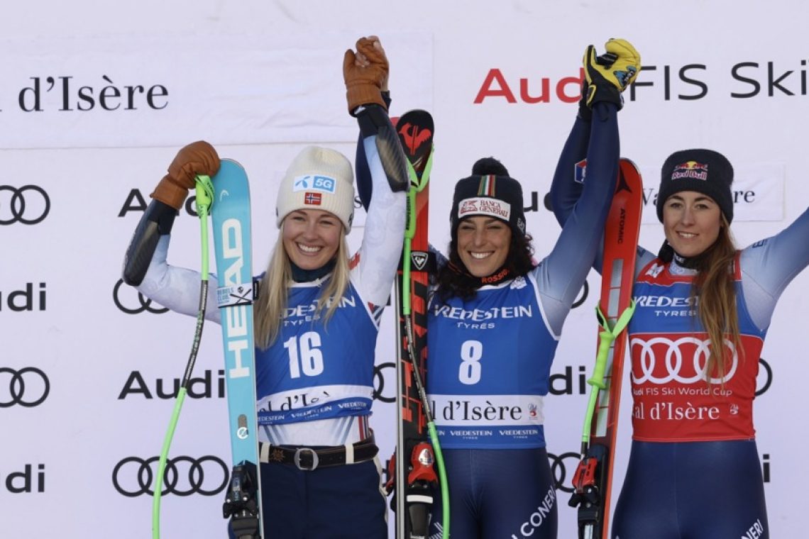 Brignone tekma odstopov, Štuhec tretjič v top 15 na superveleslalomu v Val d'Iseru