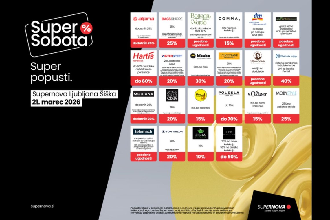 V Supernovi Šiška danes poteka Super sobota