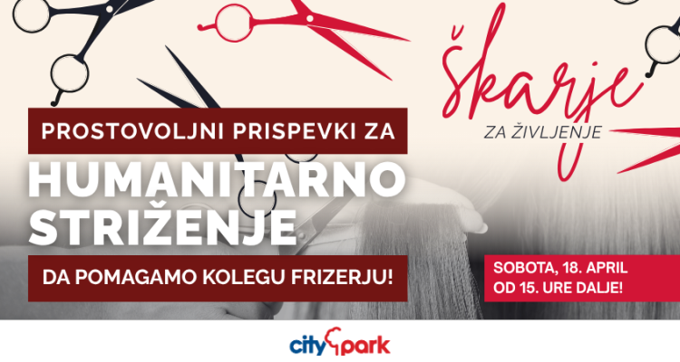 V Cityparku dobrodelno striženje za bolnega frizerja